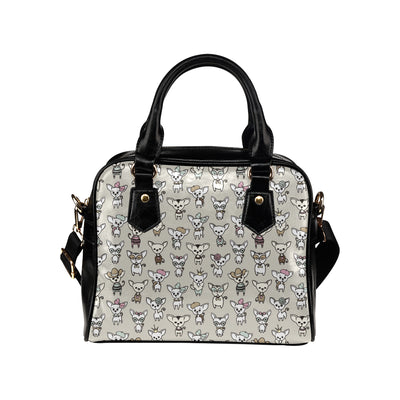 Chihuahua Pattern Print Design 02 Shoulder Handbag