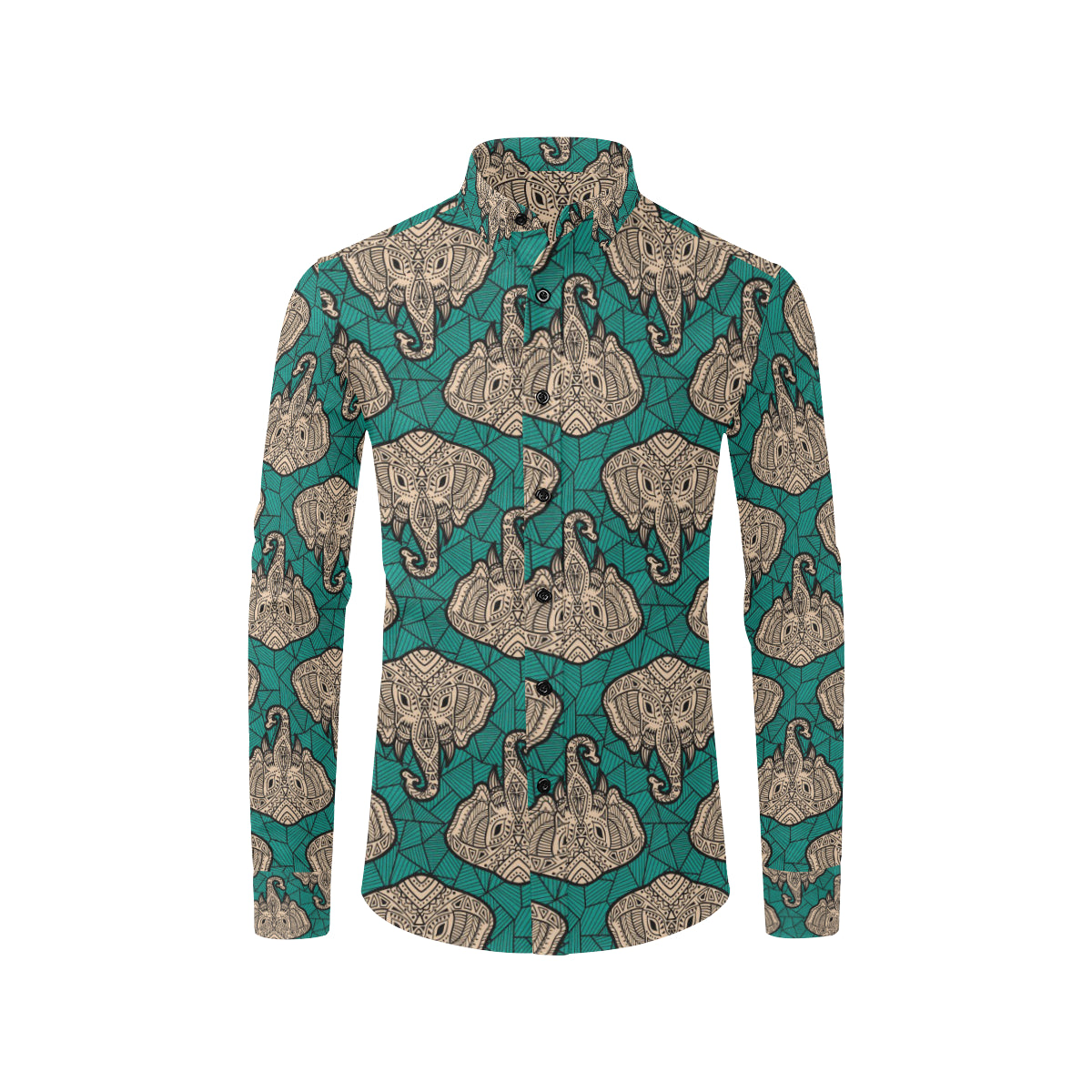 Boho Head Elephant Men's Long Sleeve Shirt