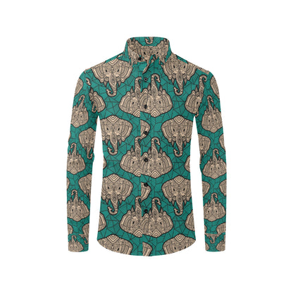 Boho Head Elephant Men's Long Sleeve Shirt
