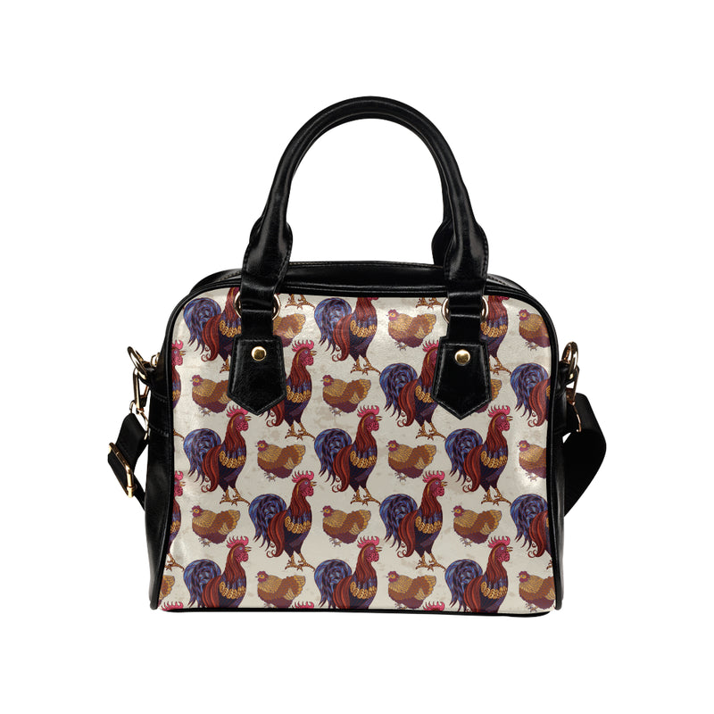 Rooster Pattern Print Design A03 Shoulder Handbag