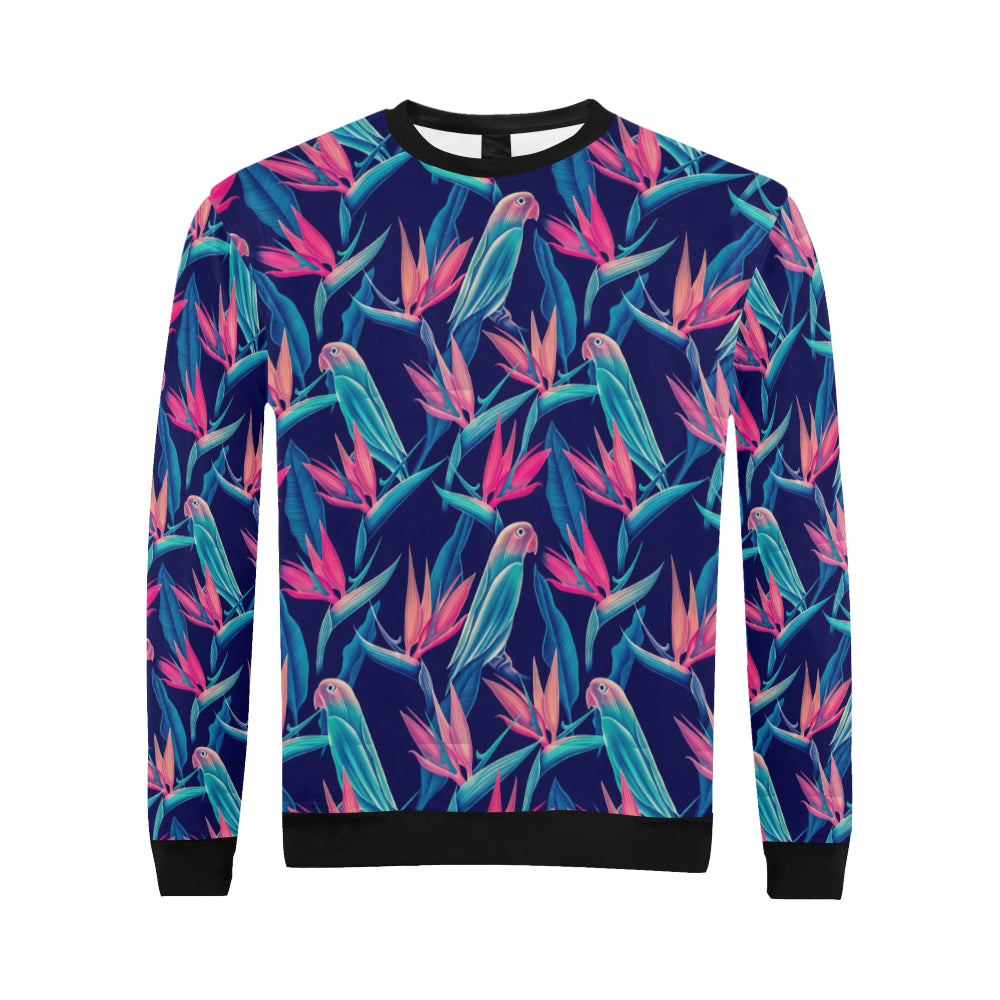 Tropical Flower Pattern Print Design TF024 Men Long Sleeve Sweatshirt