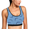 Dolphin Blue Print Sports Bra