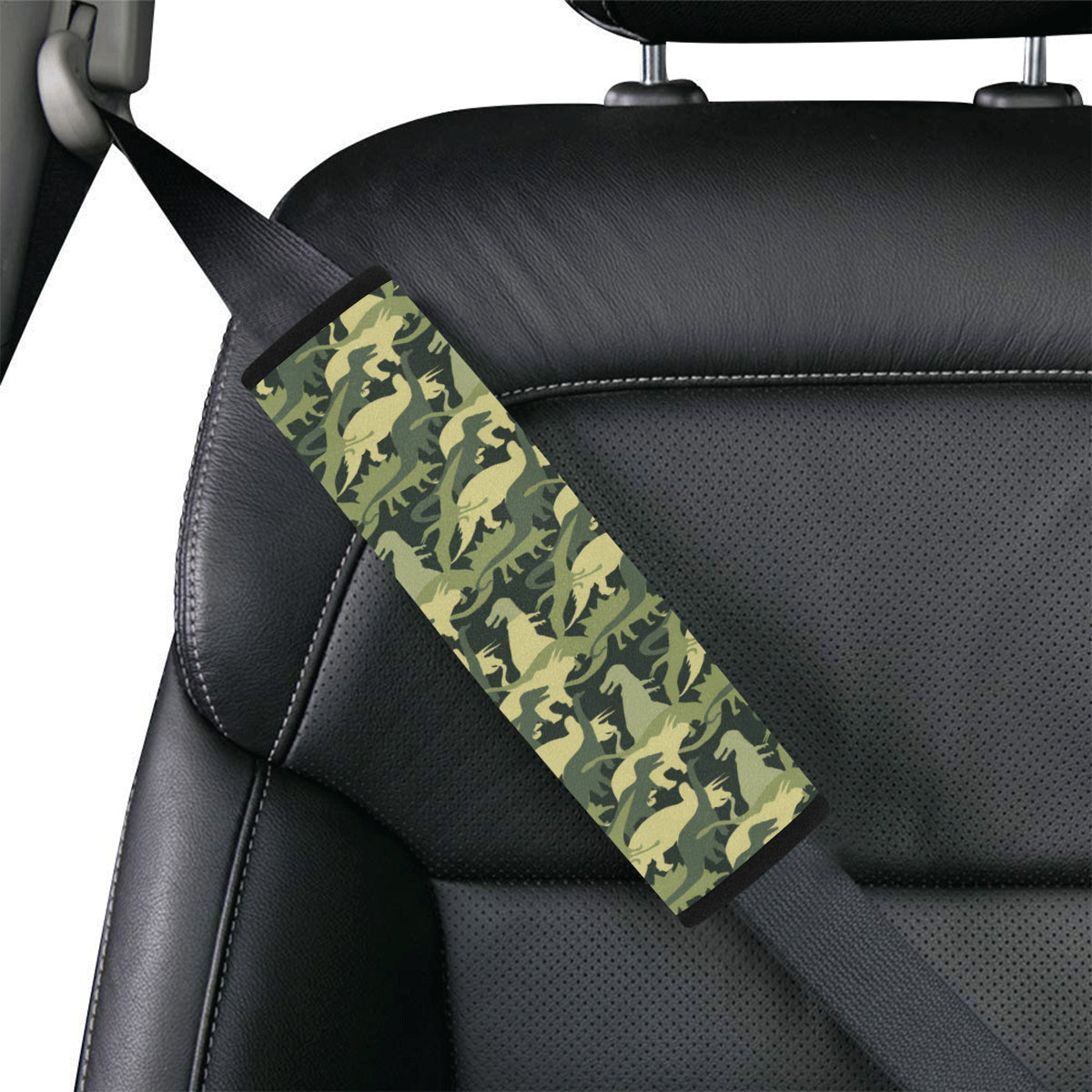 Camouflage Dinosaur Pattern Print Design 03 Car Seat Belt Cover