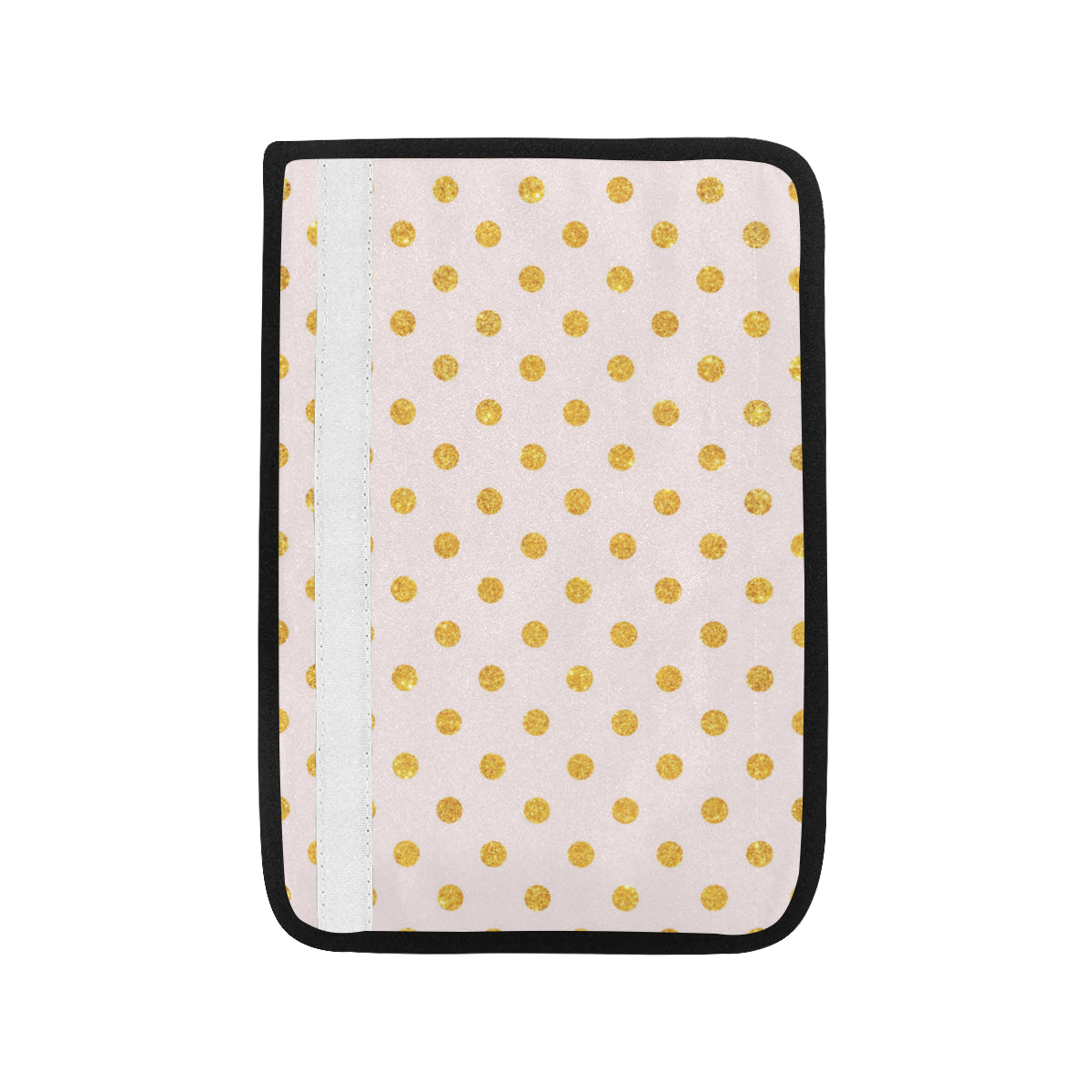 Polka Dot Gold Pink Pattern Print Design 01 Car Seat Belt Cover