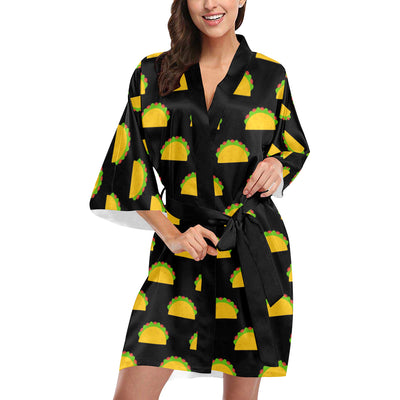 Taco Pattern Print Design TC06 Women Kimono Robe