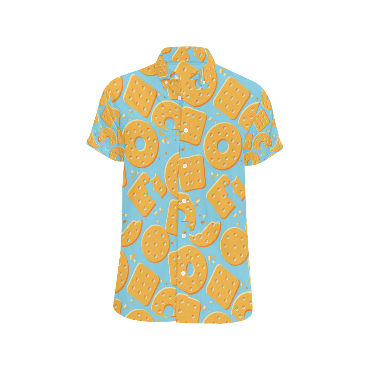 Cracker Pattern Print Design 02 Men's Short Sleeve Button Up Shirt