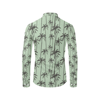 Palm Tree Pattern Print Design A04 Men's Long Sleeve Shirt