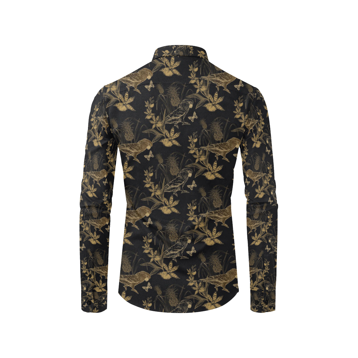 Parakeet Pattern Print Design A05 Men's Long Sleeve Shirt