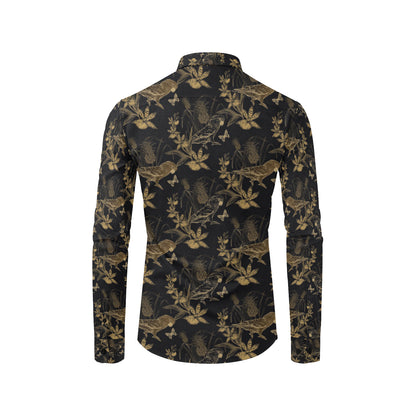 Parakeet Pattern Print Design A05 Men's Long Sleeve Shirt
