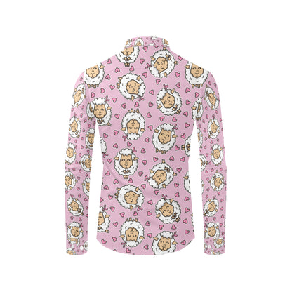 Sheep Cute Pattern Print Design 01 Men's Long Sleeve Shirt