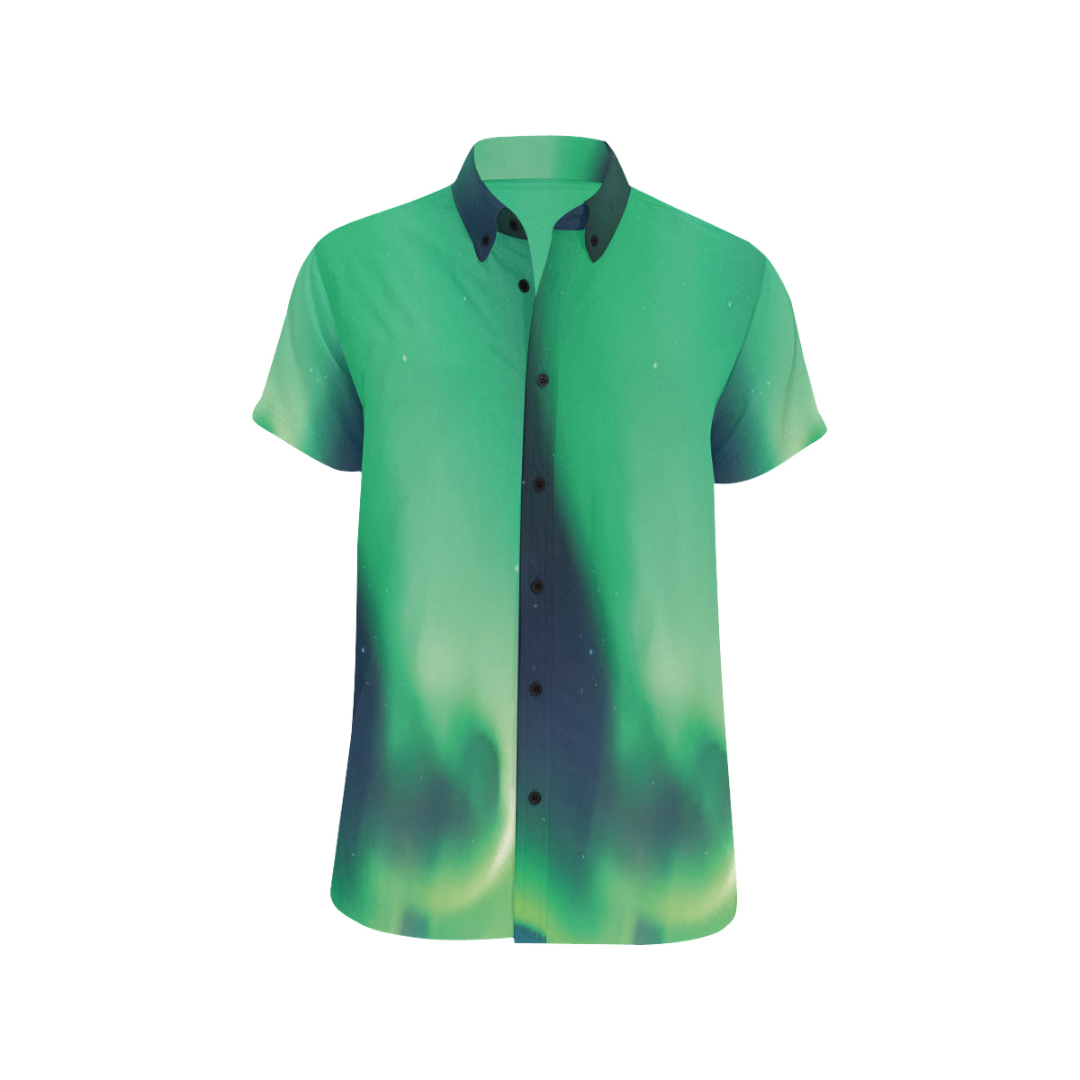 Aurora Borealis Pattern Print Design 04 Men's Short Sleeve Button Up Shirt