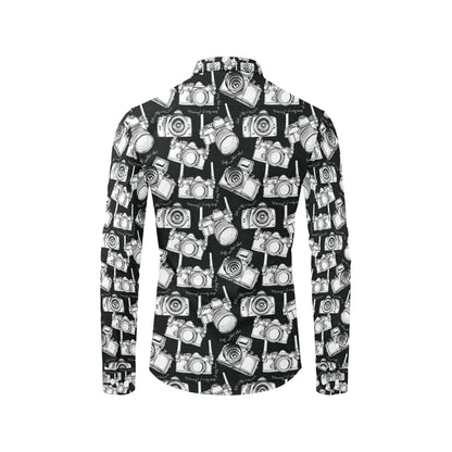 Camera Pattern Print Design 01 Men's Long Sleeve Shirt