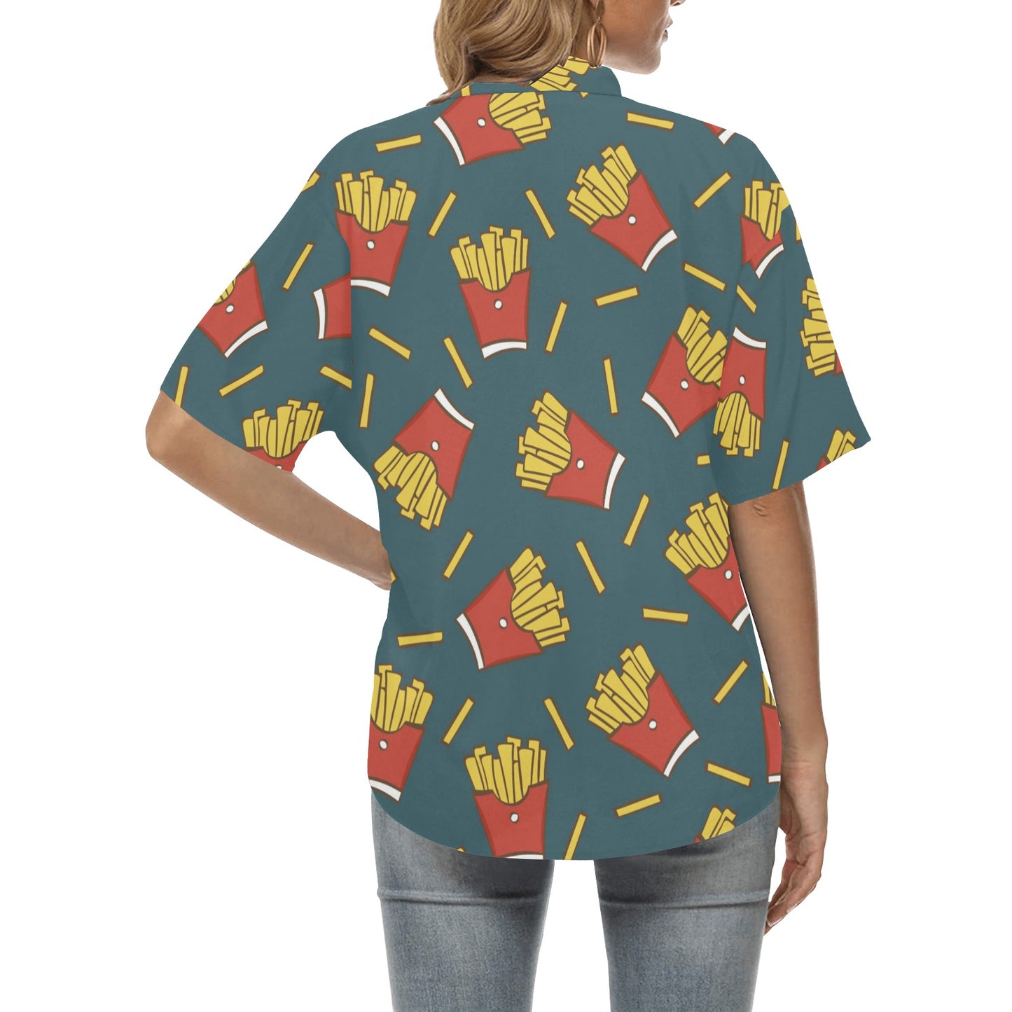 French Fried Pattern Print Design 04 Women's Hawaiian Shirt
