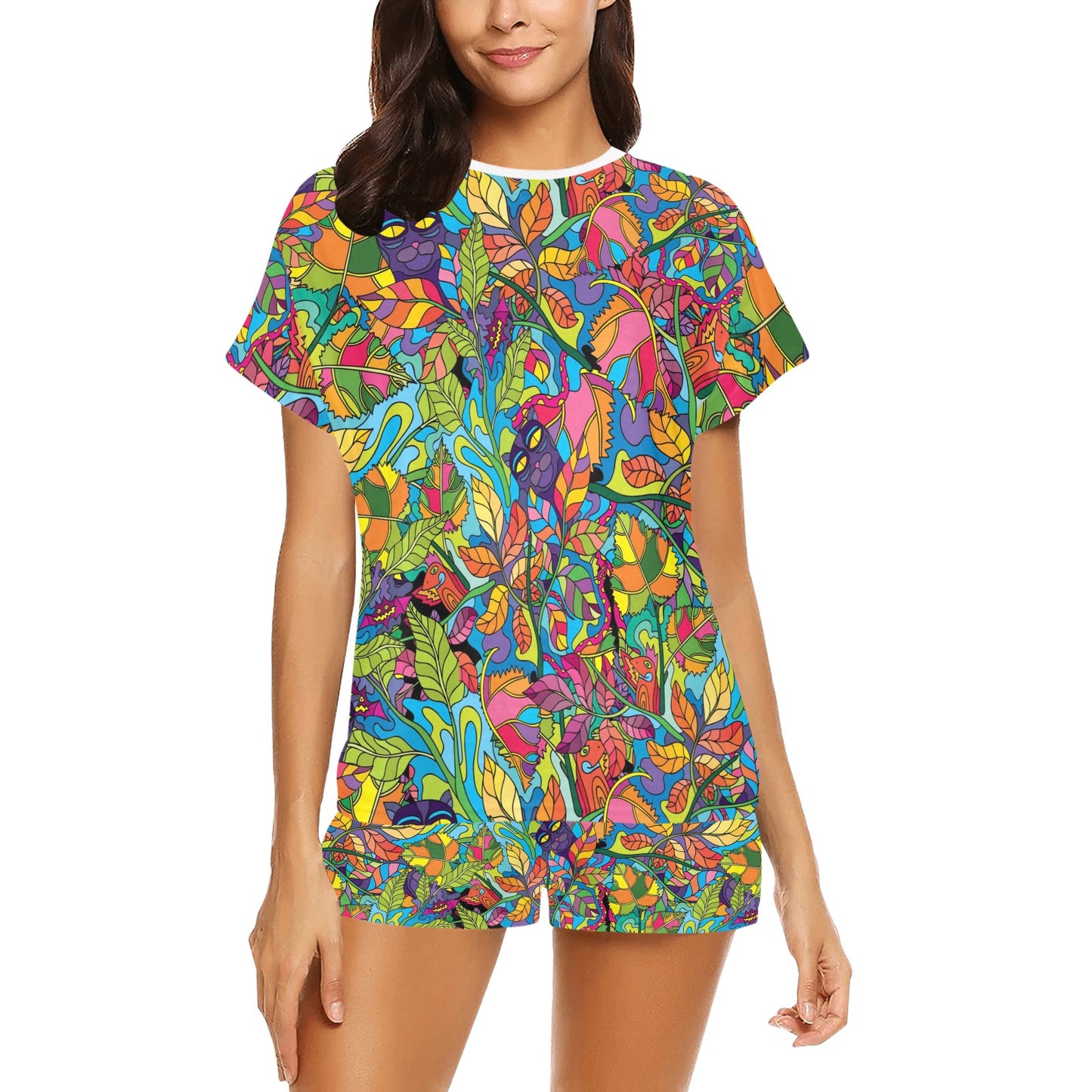 Trippy Print Design LKS301 Women's Short Pajama Set