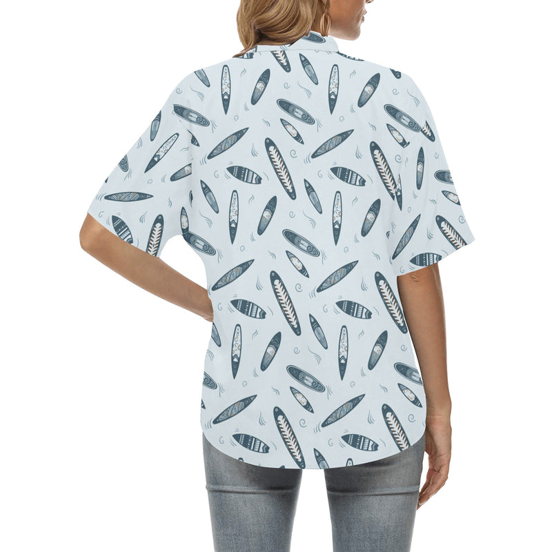 Surfboard Print Design LKS306 Women's Hawaiian Shirt