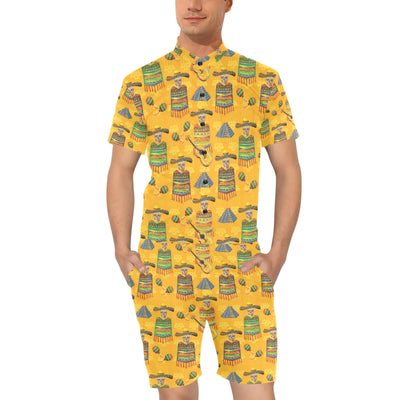 Maracas Mexican Style Pattern Print Design 02 Men's Romper