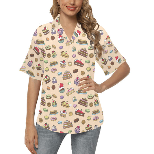 Cake Pattern Print Design 03 Women's Hawaiian Shirt