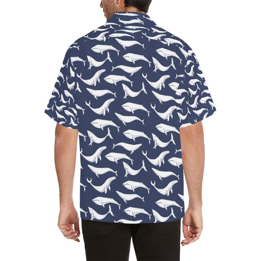 Whale Print Design LKS308 Men's Hawaiian Shirt