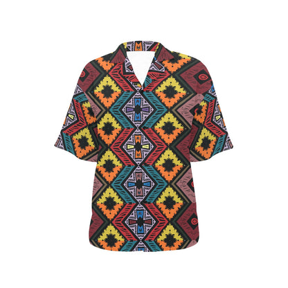 African Pattern Print Design 08 Women's Hawaiian Shirt