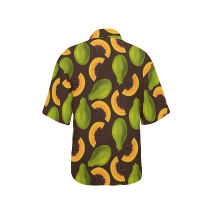 Papaya Pattern Print Design PP04 Women's Hawaiian Shirt