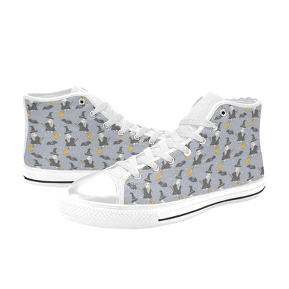 Witch Print Design LKS307 High Top Women's White Shoes