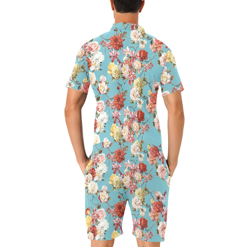 Summer Floral Pattern Print Design SF05 Men's Romper