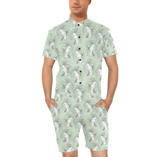 Cockatiel Pattern Print Design 01 Men's Romper