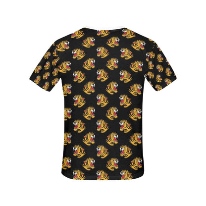 Tiger Head Print Design LKS306 Women's  T-shirt