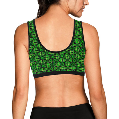 Celtic Green Neon Design Sports Bra