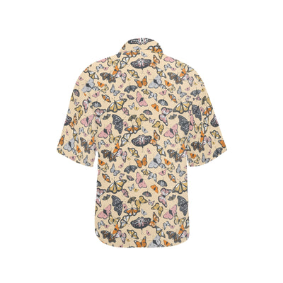 Butterfly Pattern Print Design 04 Women's Hawaiian Shirt