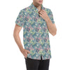 Butterfly Pattern Print Design 01 Men's Short Sleeve Button Up Shirt