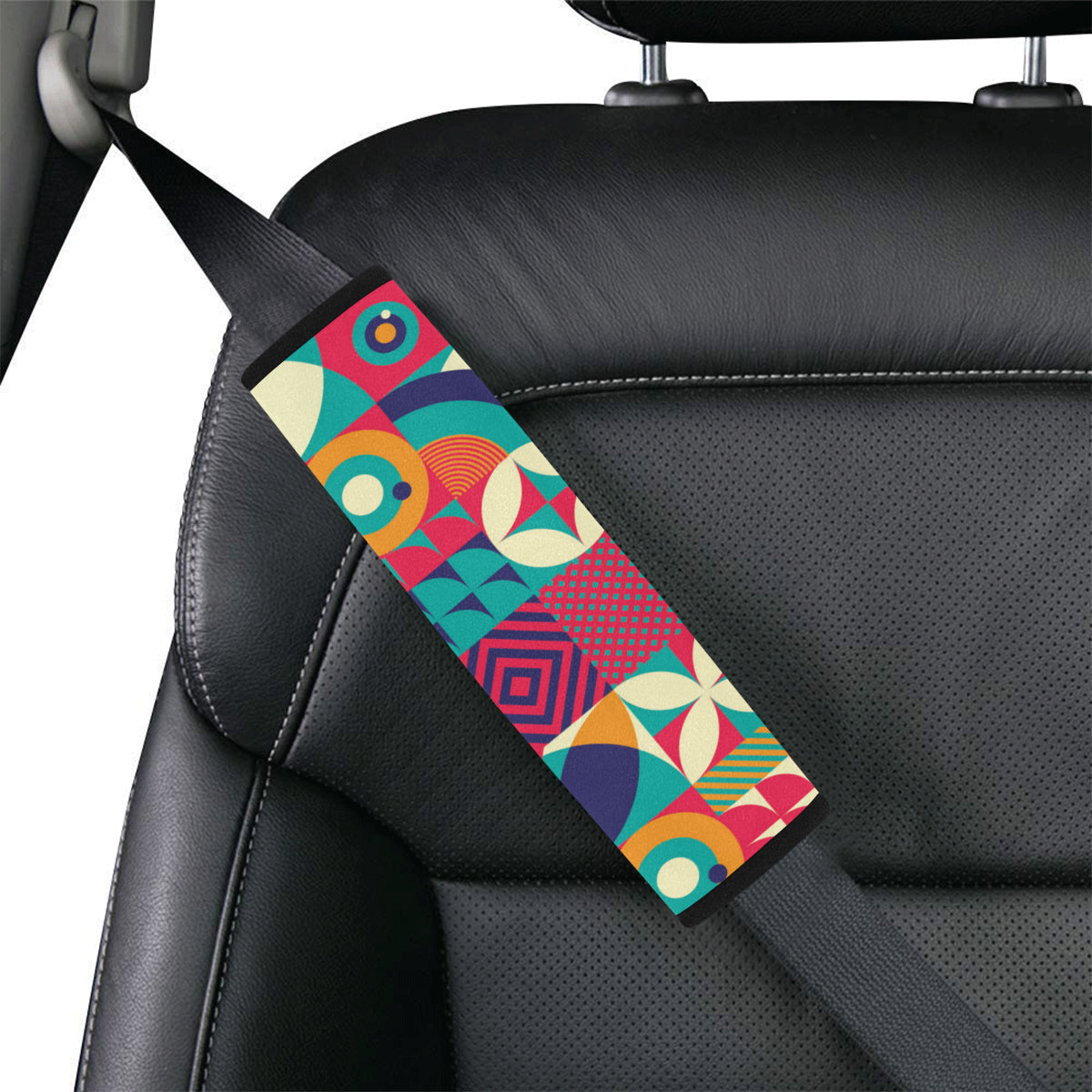 Mosaic Pattern Print Design 03 Car Seat Belt Cover