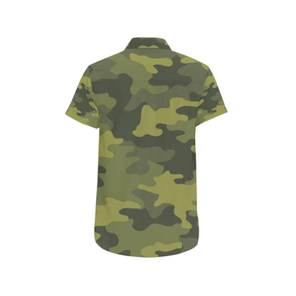 Military Camouflage Pattern Print Design 02 Men's Short Sleeve Button Up Shirt
