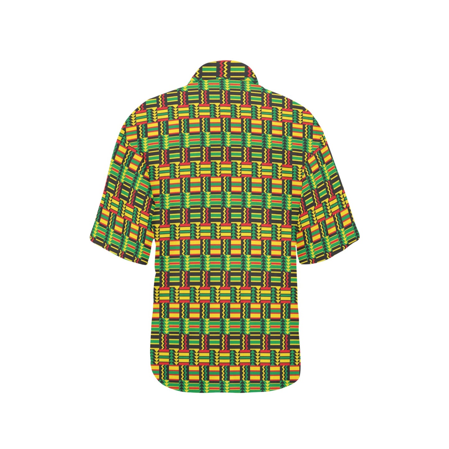 African Zip Zag Print Pattern Women's Hawaiian Shirt