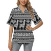 Llama Aztec Style Pattern Print Design 01 Women's Hawaiian Shirt