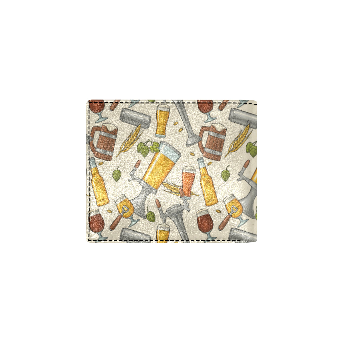 Beer Pattern Print Design 05 Men's ID Card Wallet