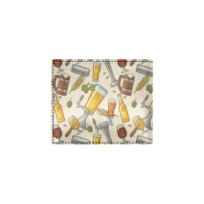 Beer Pattern Print Design 05 Men's ID Card Wallet