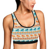 Elephant Aztec Ethnic Print Pattern Sports Bra