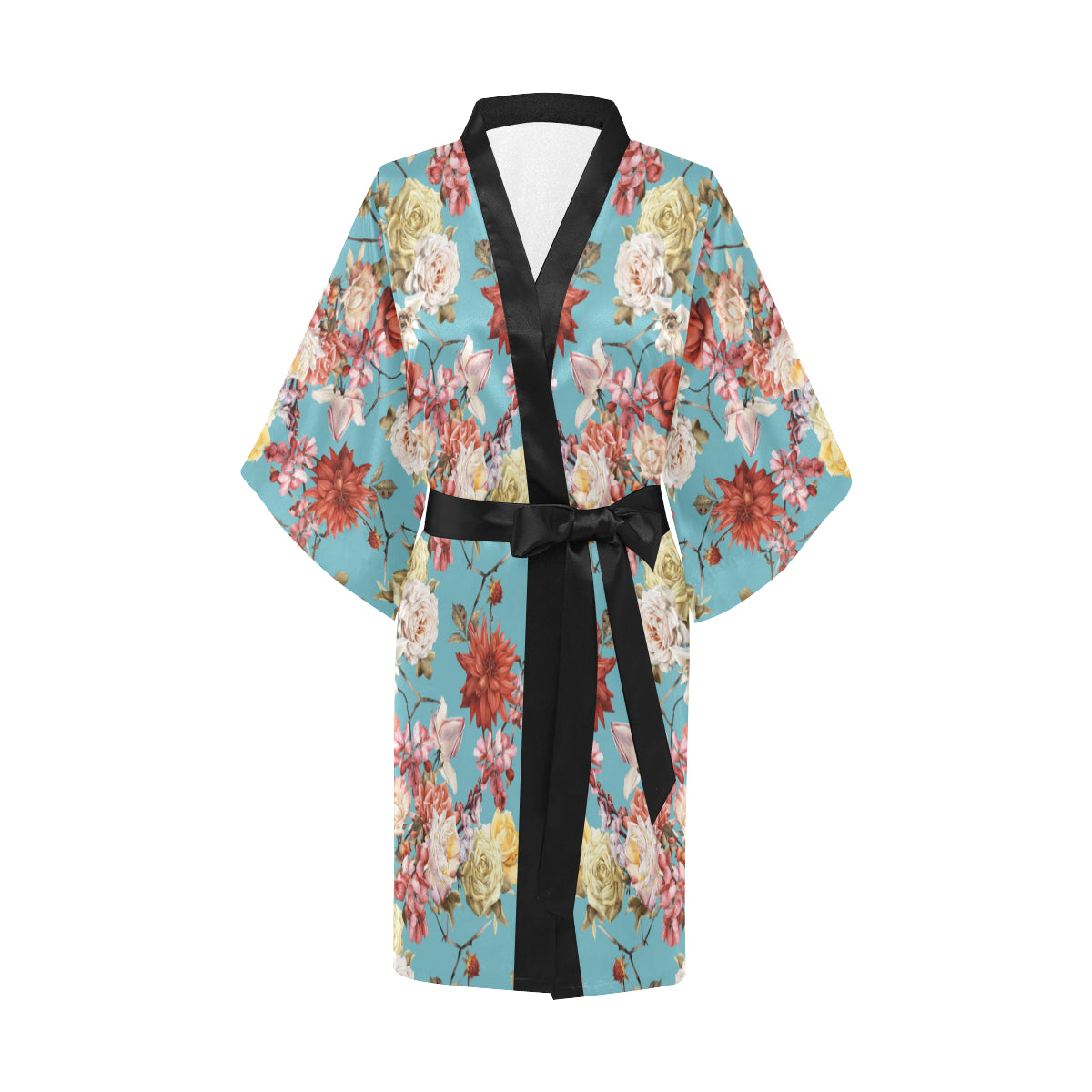 Summer Floral Pattern Print Design SF05 Women Kimono Robe