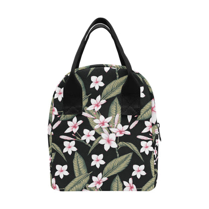 Plumeria Pattern Print Design PM021 Insulated Lunch Bag