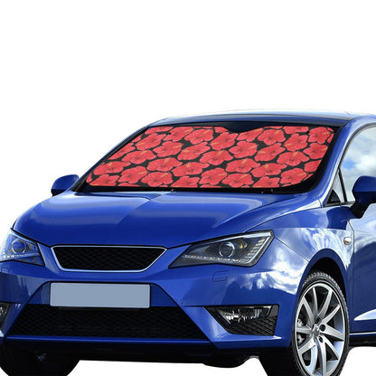 Hibiscus Red Pattern Print Design LKS306 Car front Windshield Sun Shade