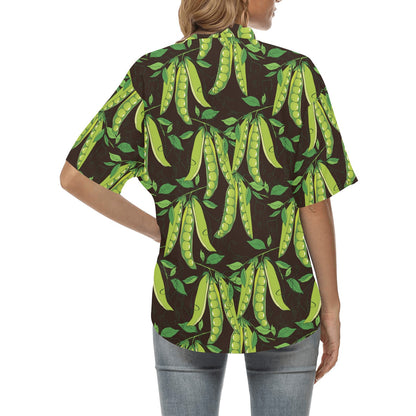 Peas Pattern Print Design A03 Women's Hawaiian Shirt
