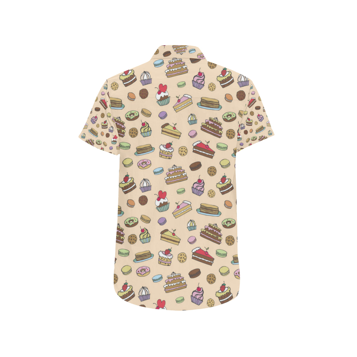 Cake Pattern Print Design 03 Men's Short Sleeve Button Up Shirt