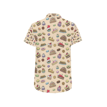 Cake Pattern Print Design 03 Men's Short Sleeve Button Up Shirt