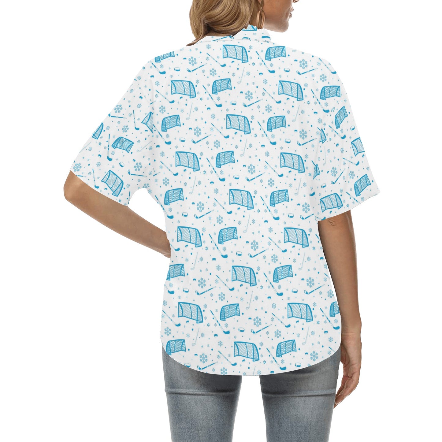 Hockey Print Design LKS303 Women's Hawaiian Shirt