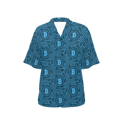Cryptocurrency Pattern Print Design 04 Women's Hawaiian Shirt