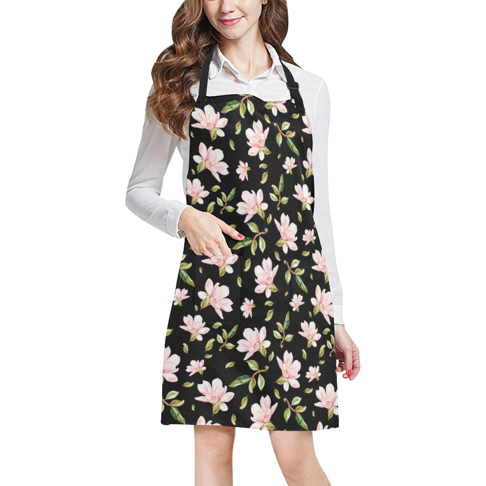 Magnolia Pattern Print Design MAG01 Apron with Pocket