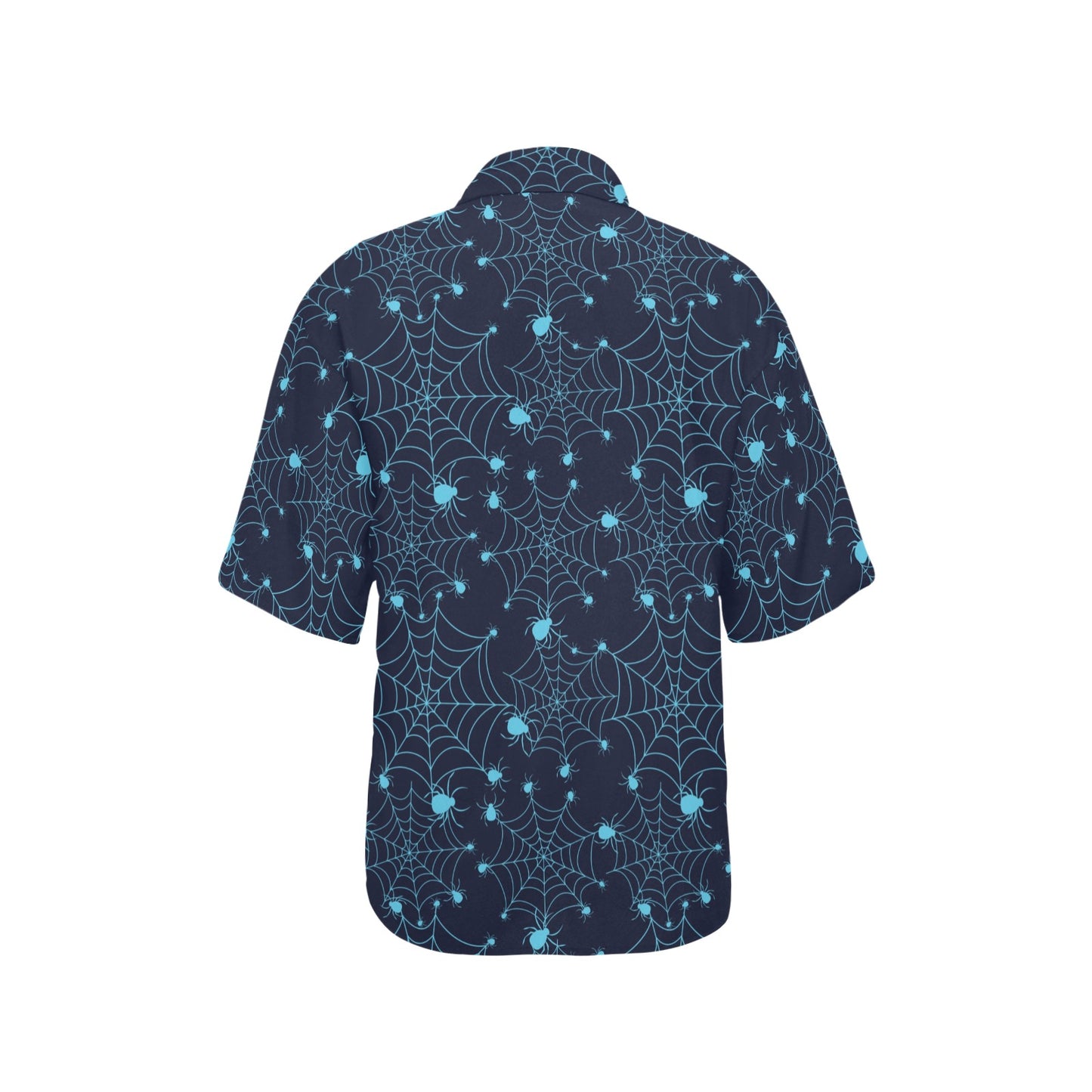 Spider Web Blue Print Design LKS304 Women's Hawaiian Shirt