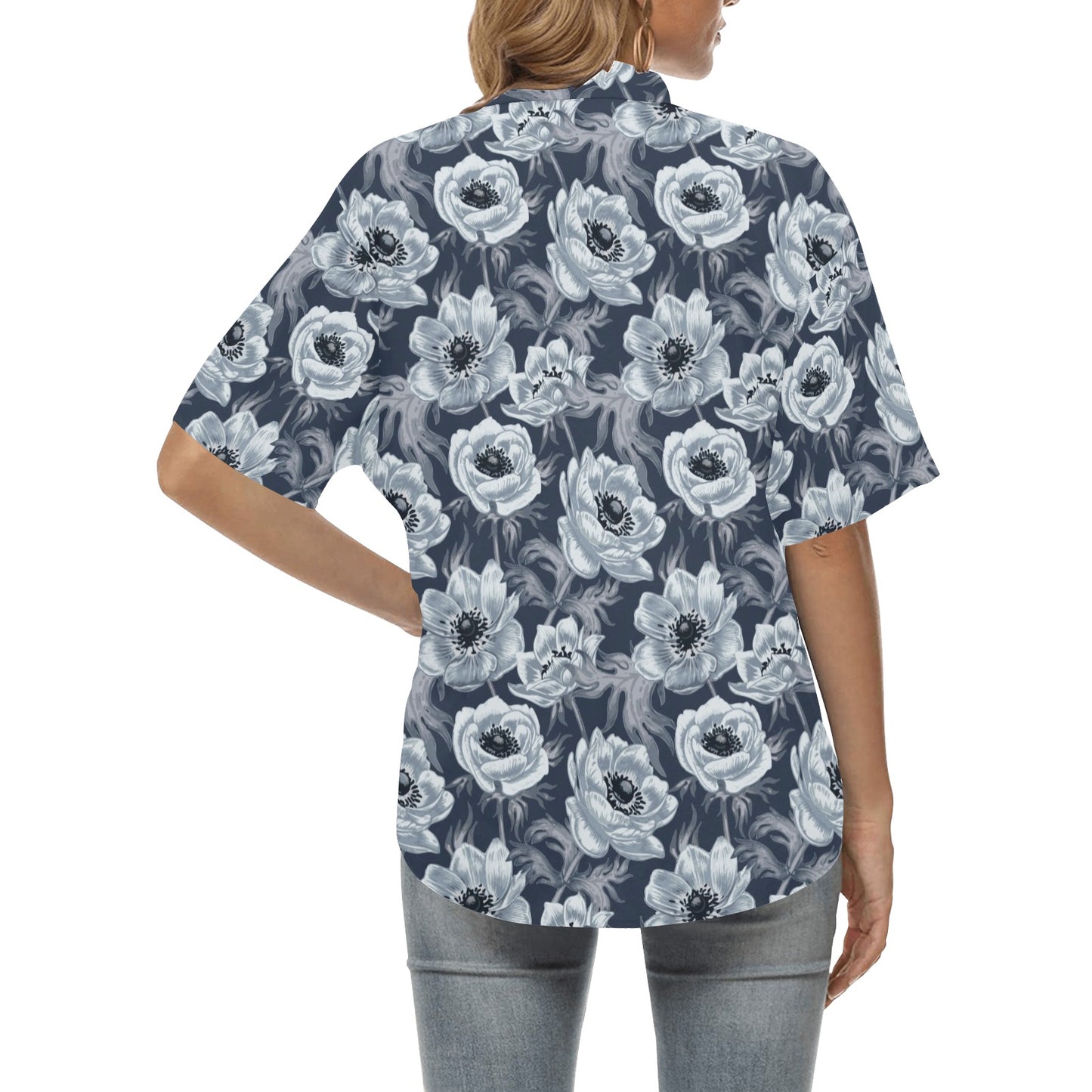 Anemone Pattern Print Design AM09 Women's Hawaiian Shirt