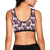 Chihuahua Purple Floral Sports Bra